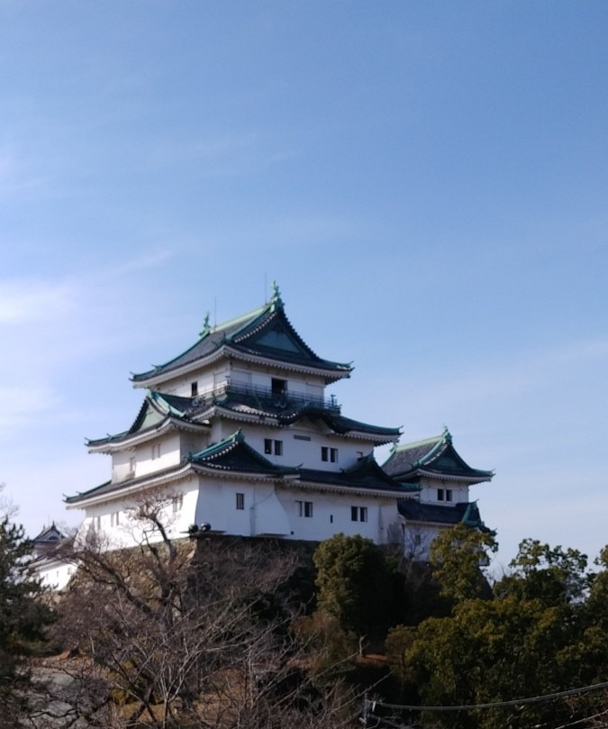 空に浮かぶ和歌山城