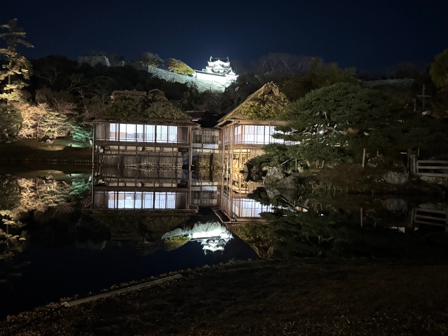 水面に逆さ彦根